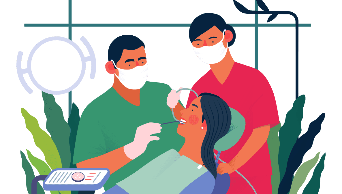 A icon of an orthodontist working on a patient.